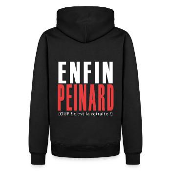 Retraite enfin Peinard Cadeau retraite retraité - Sweat à capuche Premium bio Homme - noir - Dos - Nico (187cm)