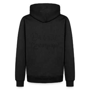 Dä bescht Grosspapi Schweiz Opa Schweizer Ätti - Männer Premium Bio Hoodie - Schwarz - Hinten - Nico (187cm)