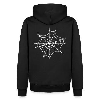 Spinnennetz - Männer Premium Bio Hoodie - Schwarz - Hinten - Nico (187cm)