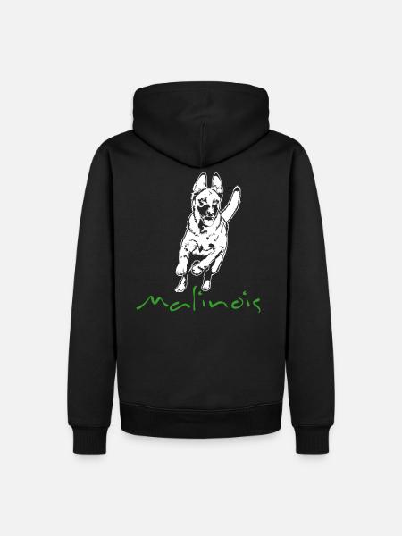 Malinois_auf dunklen Shirts - Männer Premium Bio Hoodie - Schwarz