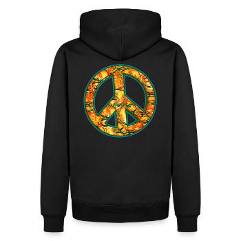Peace - Männer Premium Bio Hoodie - Schwarz - Hinten - Nico (187cm)
