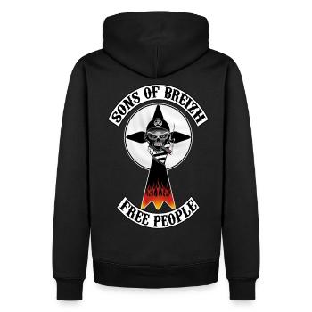 sons of breizh brittany - Men’s Premium Organic Hoodie - black - Back - Nico (187cm)