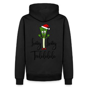 Nikolauch Drôle Drôle Tralalalala disant poireau - Sweat à capuche Premium bio Homme - noir - Dos - Nico (187cm)