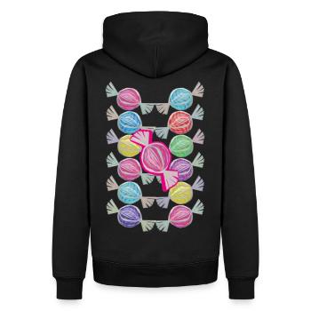 12 Bonbons mignons colorés - Sweat à capuche Premium bio Homme - noir - Dos - Nico (187cm)