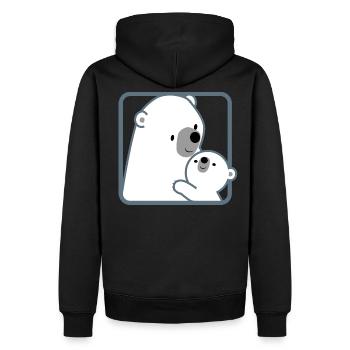Maman Ourse Polaire et Ourson - Cheerful Madness!! - Sweat à capuche Premium bio Homme - noir - Dos - Nico (187cm)