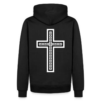 Croix spéciale, Festival, Croix - Sweat à capuche Premium bio Homme - noir - Dos - Nico (187cm)