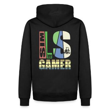 SimGamer - Men’s Premium Organic Hoodie - black - Back - Nico (187cm)