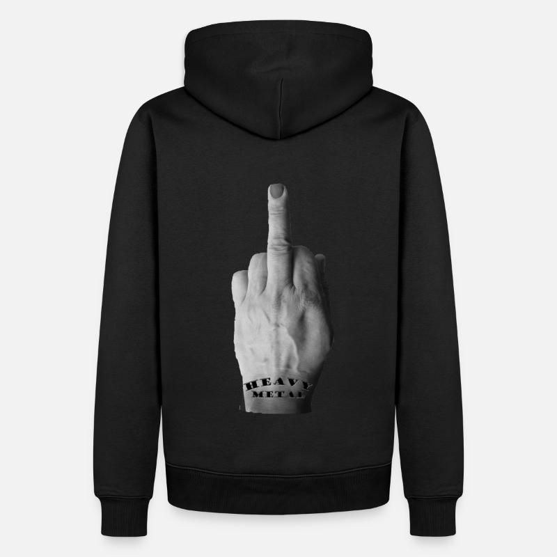 Doigt majeur de Heavy Metal - Sweat à capuche Premium bio Homme - noir