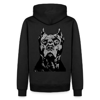 Bulldogge Kampfhund Staffordshire,Wachhund,Hunde - Männer Premium Bio Hoodie - Schwarz - Hinten - Nico (187cm)