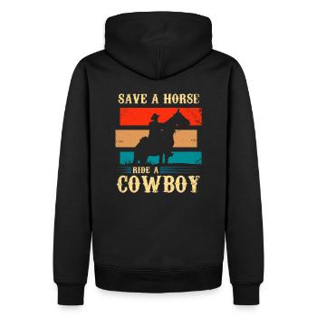 Save a horse ride a cowboy - Men’s Premium Organic Hoodie - black - Back - Nico (187cm)