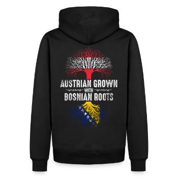Österreicher mit bosnischen Wurzeln - Männer Premium Bio Hoodie - Schwarz - Hinten - Nico (187cm)