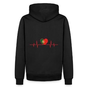 Heartbeat Portugal - Sweat à capuche Premium bio Homme - noir - Dos - Nico (187cm)