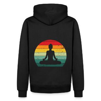 Yoga Méditation Namaste Lotus Vintage Om Chakra - Sweat à capuche Premium bio Homme - noir - Dos - Nico (187cm)