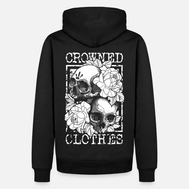 skulls & peonies - Männer Premium Bio Hoodie - Schwarz