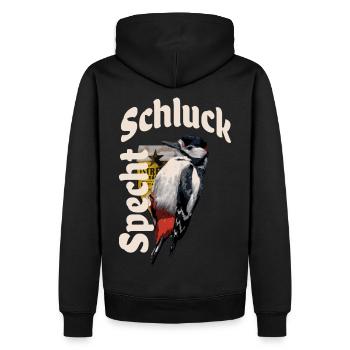 Schluckspecht - Männer Premium Bio Hoodie - Schwarz - Hinten - Nico (187cm)