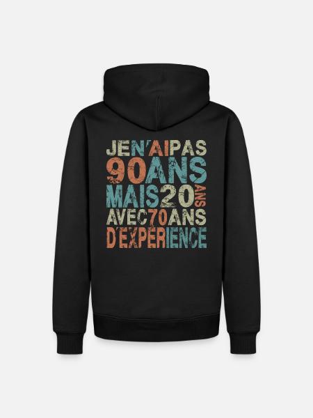 Jeg er ikke 90 år gammel 90 års jubilæumsgave - Herre Premium økologisk hoodie - sort