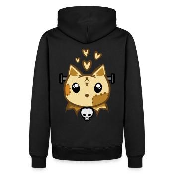 Halloween Zombie Cat - Men’s Premium Organic Hoodie - black - Back - Nico (187cm)