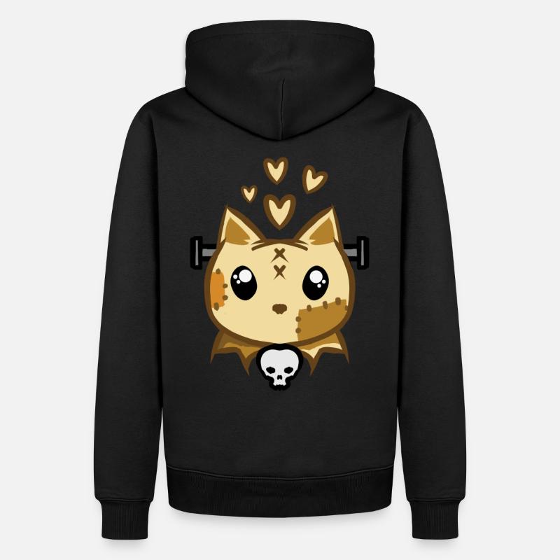 Halloween Zombie Kätzchen - Männer Premium Bio Hoodie - Schwarz