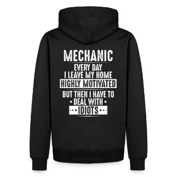 Mécanicien Mécanicien Mécanicien - Sweat à capuche Premium bio Homme - noir - Dos - Nico (187cm)