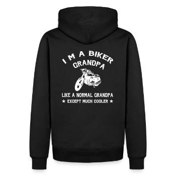 Motorcycle Grandpa Biker Grandpa Cool Funny Shirt - Men’s Premium Organic Hoodie - black - Back - Nico (187cm)