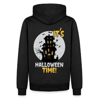 C’est l’heure d’Halloween: Maison hantée et château hanté - Sweat à capuche Premium bio Homme - noir - Dos - Nico (187cm)