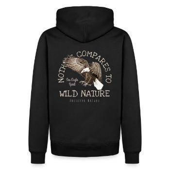 Aigle Albanais - Nothing Compares To Nature, Sépia - Sweat à capuche Premium bio Homme - noir - Dos - Nico (187cm)