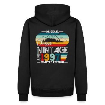 Original Juni Jahrgang 1997 25. Geburtstag Herren - Männer Premium Bio Hoodie - Schwarz - Hinten - Nico (187cm)