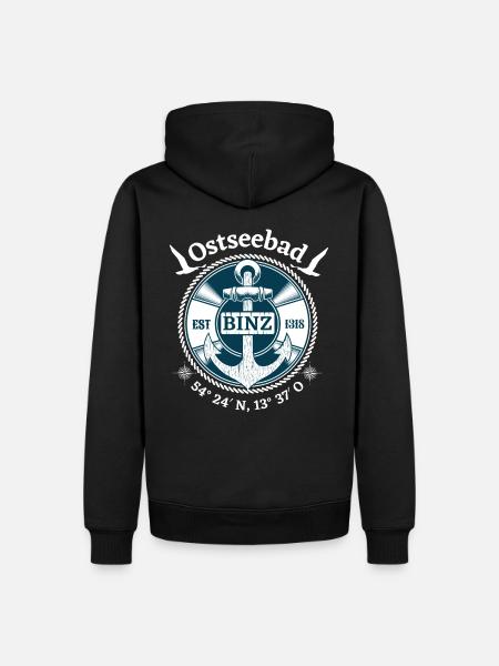 Binz, Ostseebad, Anker - Männer Premium Bio Hoodie - Schwarz