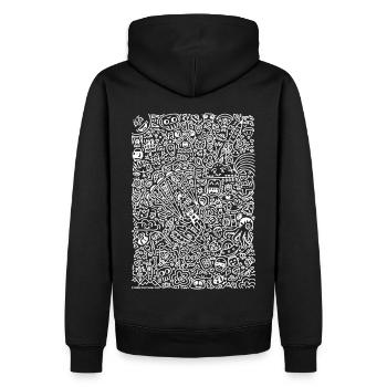 Doodle Paragliders blanc - Sweat à capuche Premium bio Homme - noir - Dos - Nico (187cm)