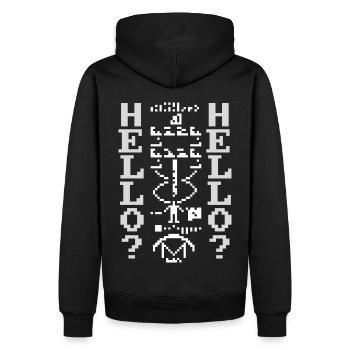 Message d’Arecibo, espace de message de radiofréquence - Sweat à capuche Premium bio Homme - noir - Dos - Nico (187cm)