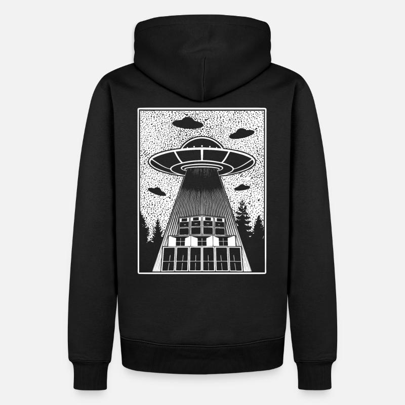Tekno 23 Alien UFO - Sweat à capuche Premium bio Homme - noir