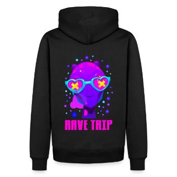 Rave Party - Männer Premium Bio Hoodie - Schwarz - Hinten - Nico (187cm)