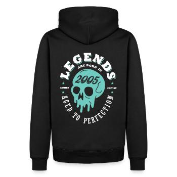 2005 anniversaire skull 18 ans anniversaire - Sweat à capuche Premium bio Homme - noir - Dos - Nico (187cm)