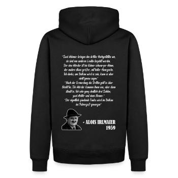 Alois Irlmaier 1959 Prophetie in Europa Seher - Männer Premium Bio Hoodie - Schwarz - Hinten - Nico (187cm)