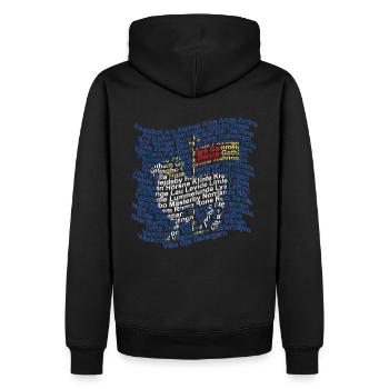 Gotland Flagge ohne Text unter der Flagge - Männer Premium Bio Hoodie - Schwarz - Hinten - Nico (187cm)