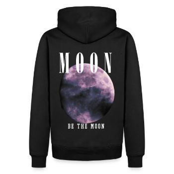 MOON - Männer Premium Bio Hoodie - Schwarz - Hinten - Nico (187cm)