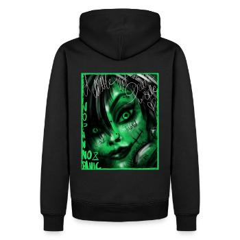 Demonic Girl - Little Death - Männer Premium Bio Hoodie - Schwarz - Hinten - Nico (187cm)