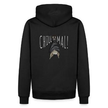 Chill Mal gemütlich rumhängende Fledermaus - Männer Premium Bio Hoodie - Schwarz - Hinten - Nico (187cm)