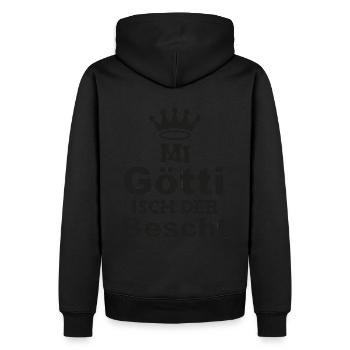 Mi Götti isch der bescht Patenonkel Schweiz - Männer Premium Bio Hoodie - Schwarz - Hinten - Nico (187cm)