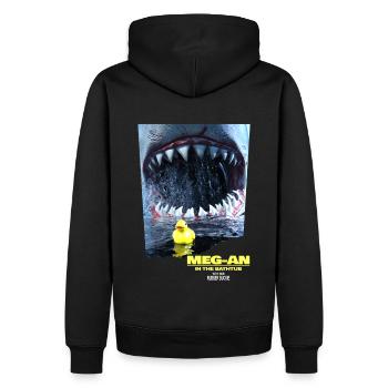 Megalodon la terreur des bains - Parodie - Sweat à capuche Premium bio Homme - noir - Dos - Nico (187cm)