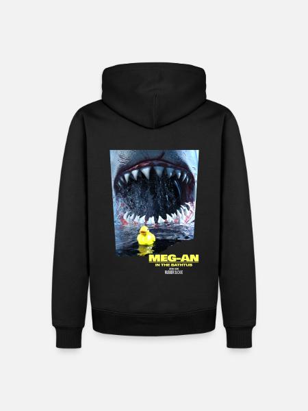 Megalodon der Schrecken der Bäder - Parodie - Männer Premium Bio Hoodie - Schwarz