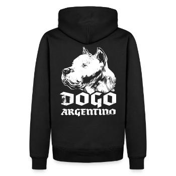 Dogo Argentino - Sweat à capuche Premium bio Homme - noir - Dos - Nico (187cm)