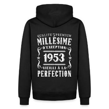 Anniversaire Millésime 1953 Cadeau Fête - Sweat à capuche Premium bio Homme - noir - Dos - Nico (187cm)