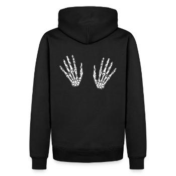 Mains main empreinte de la main doigts squelette os - Sweat à capuche Premium bio Homme - noir - Dos - Nico (187cm)