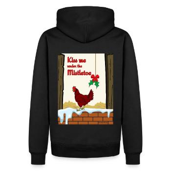 Kiss me under the Mistletoe - Männer Premium Bio Hoodie - Schwarz - Hinten - Nico (187cm)