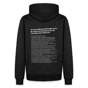 Bescheidener Sound, aber unschuldiger Tontechniker - Männer Premium Bio Hoodie - Schwarz - Hinten - Nico (187cm)