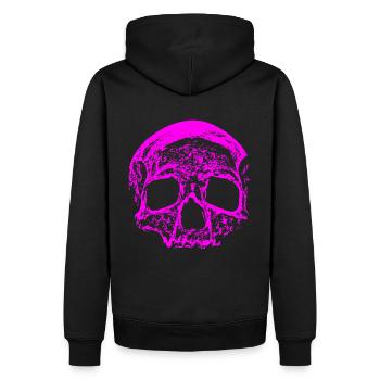 Grand crâne rose - Sweat à capuche Premium bio Homme - noir - Dos - Nico (187cm)