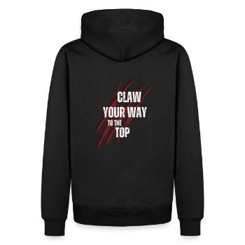 Kralle dich an die Spitze - Inspirierendes T-Shirt - Männer Premium Bio Hoodie - Schwarz - Hinten - Nico (187cm)