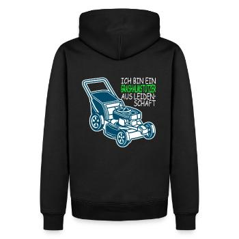 Je suis un coupeur d'herbe par passion - Sweat à capuche Premium bio Homme - noir - Dos - Nico (187cm)