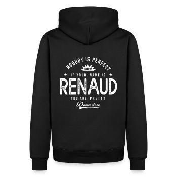 Renaud personalized shirt gift first name renaud - Men’s Premium Organic Hoodie - black - Back - Nico (187cm)